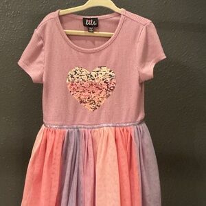 Lilt Pink and Pastel Kids Dress